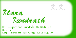 klara kundrath business card